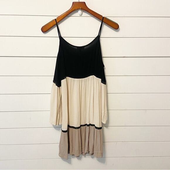 Umgee | Color Block Cold Shoulder Midi Adjustable Strap Dress Size Small - Picture 2 of 8